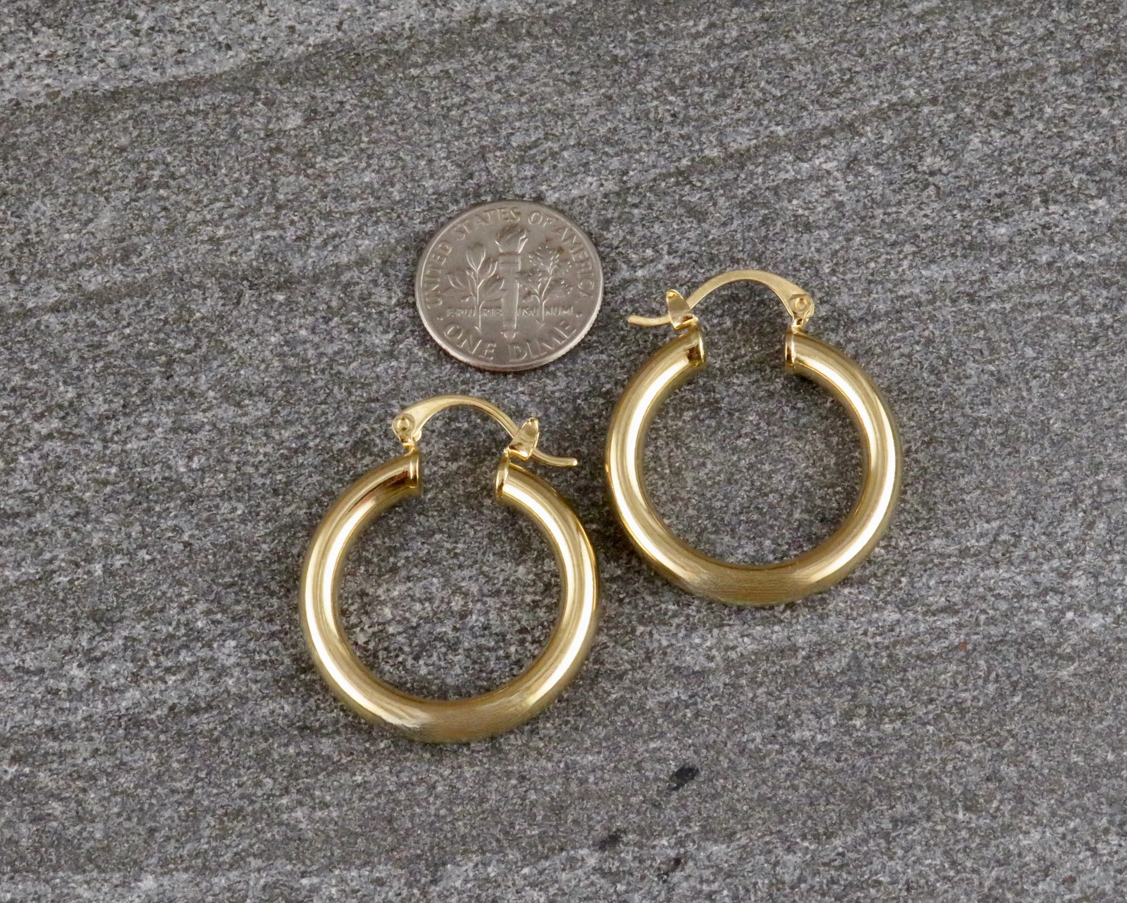 Gold Filled Latched Hoop Earrings - Large