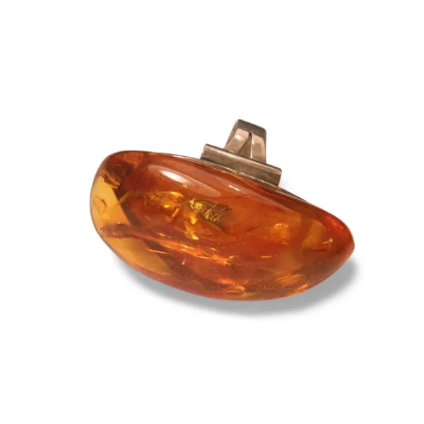 Gorgeous Art Deco Sterling Silver 925 Huge Baltic Amber Ring Band