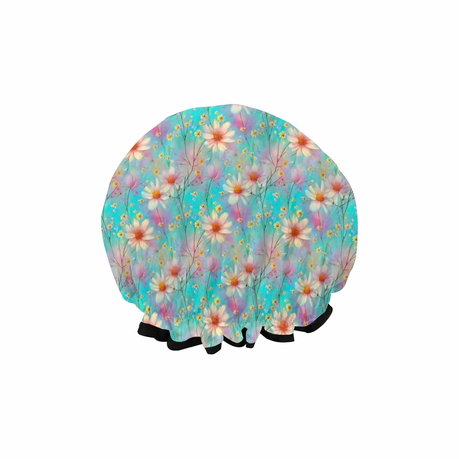 Green Floral  Shower Cap