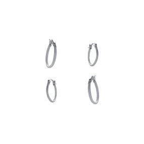 Hoop Earring Set in Sterling Silver