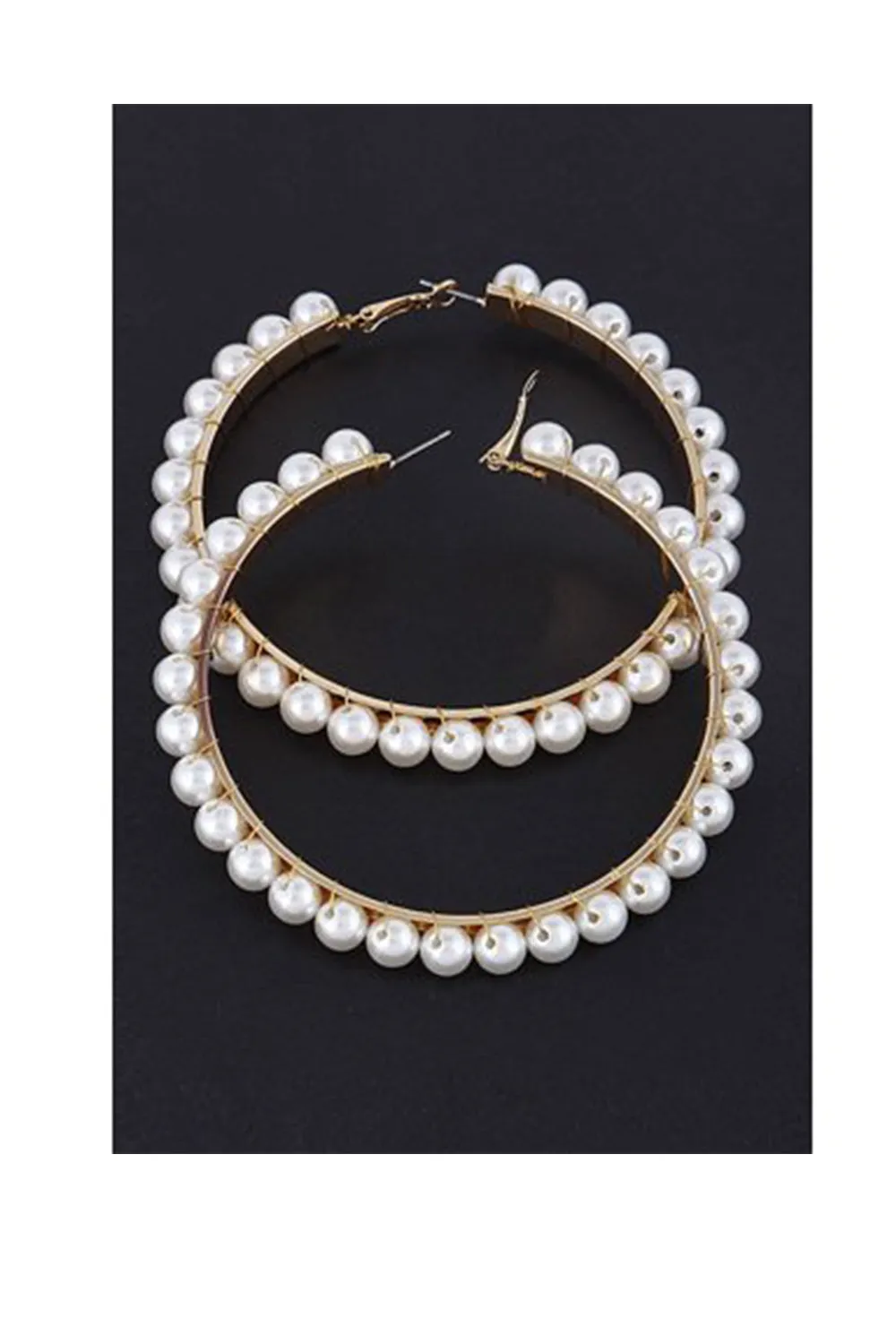 Hoop Pearl Beaded Earrings