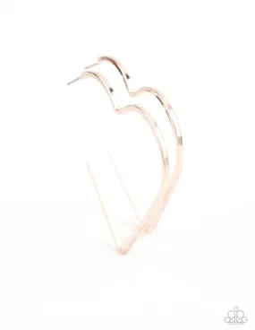 I HEART a Rumor - Rose Gold Earrings - Paparazzi Accessories