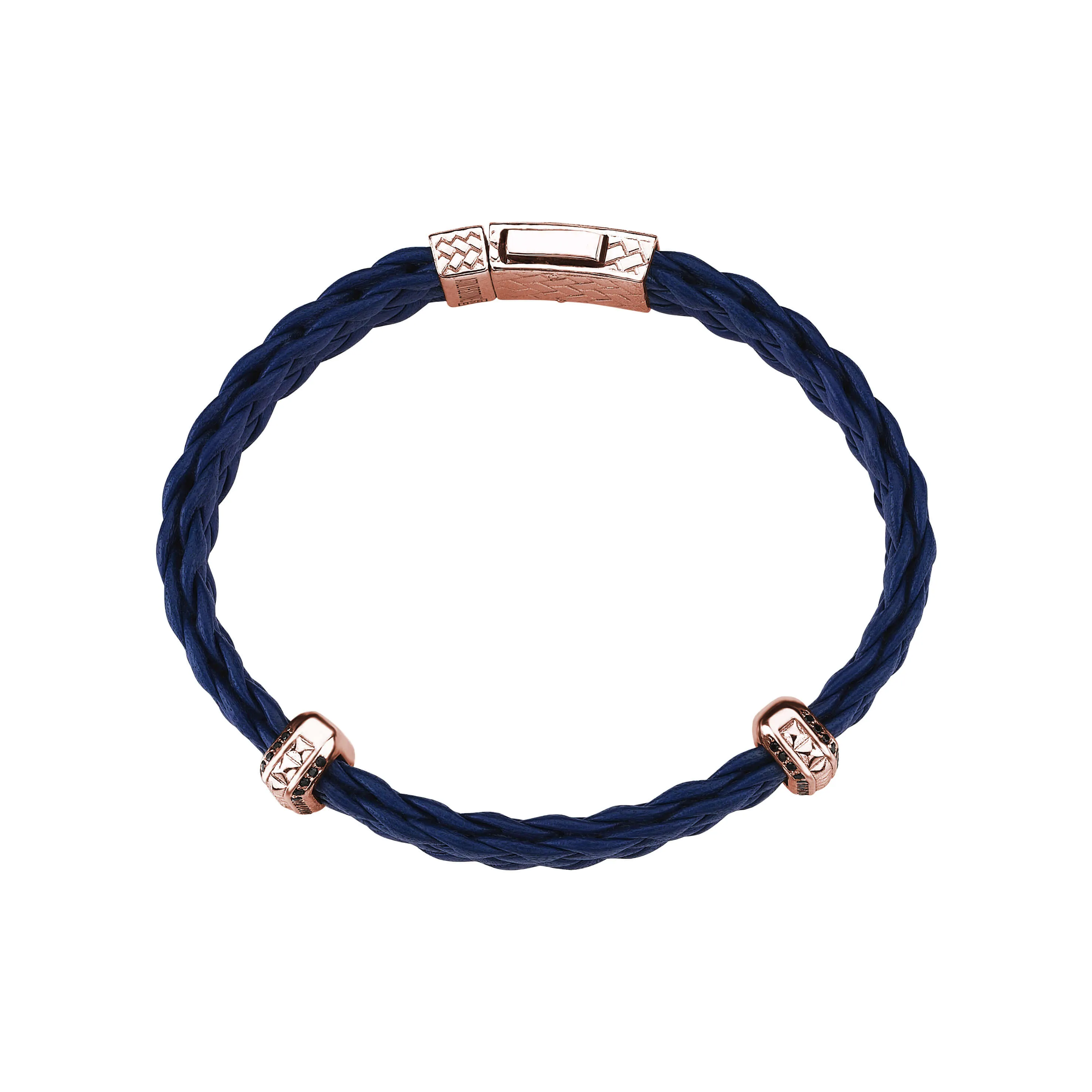 Iconic Elements Leather Bracelet in Rose Gold