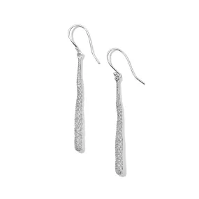 Ippolita Sterling Silver Stardust 50/50 Pave Squiggle Stick Earrings with Diamonds