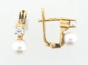 JBR18 - 19.2k Portuguese Gold Pearl Kids Earrings