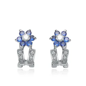 Juliette Sapphire Flower Earrings