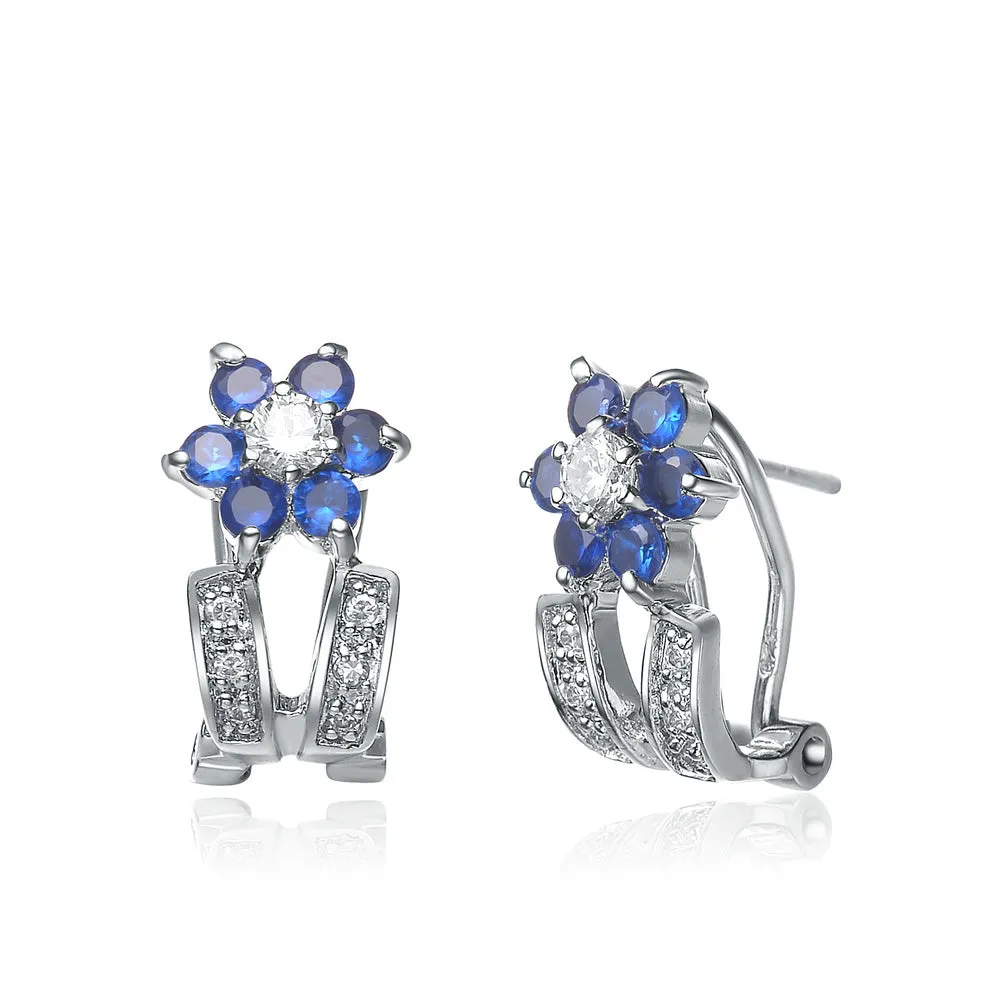 Juliette Sapphire Flower Earrings