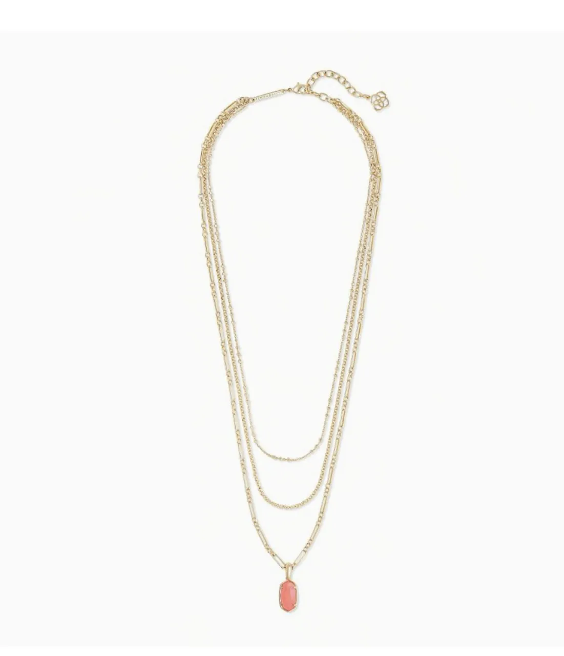 Kendra Scott-Elisa Gold Triple Strand Necklace In Coral Illusion 4217718834