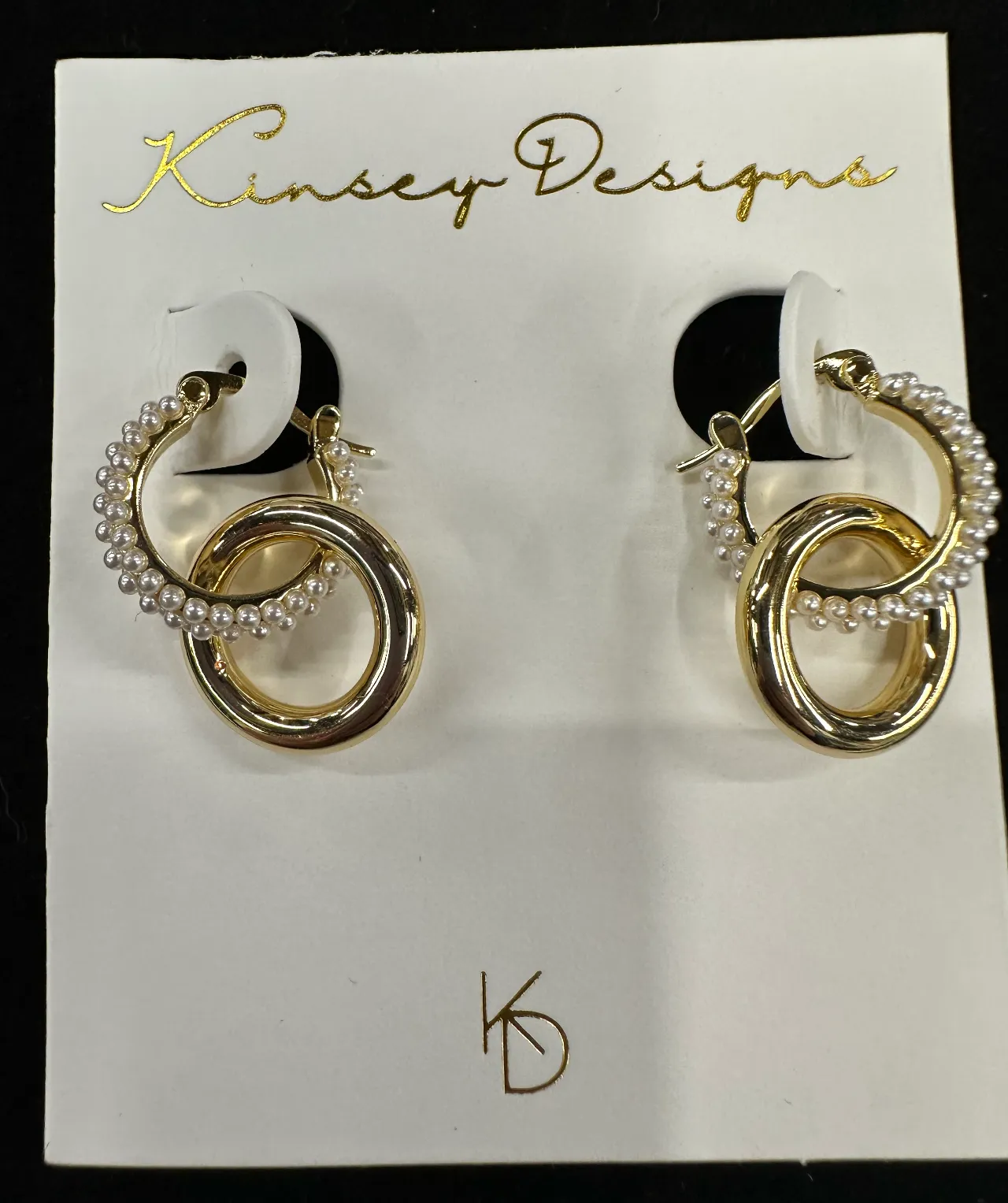 Kinsey Designs Holland Pearl Hoop gold-filled earrings