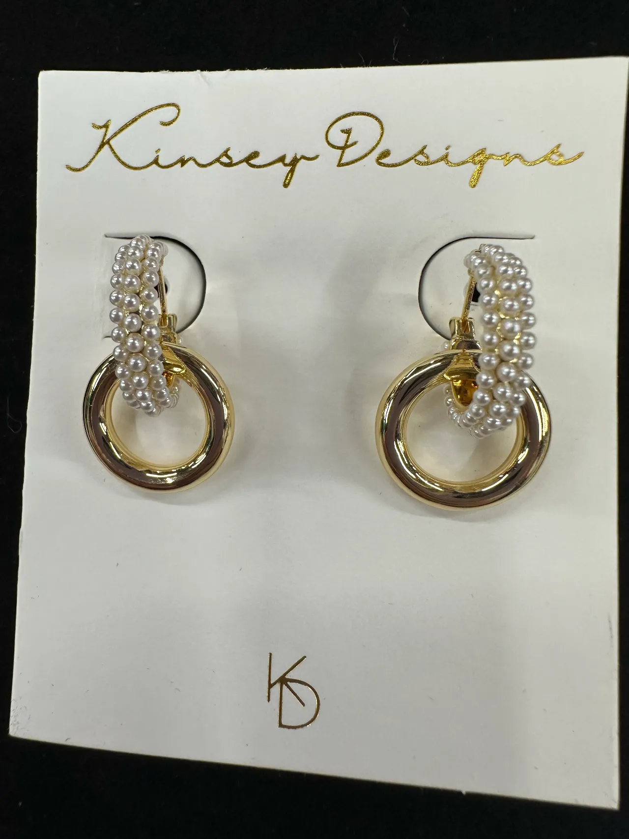 Kinsey Designs Holland Pearl Hoop gold-filled earrings