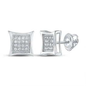 Kite .10cttw Diamond Earrings .925 Sterling Silver