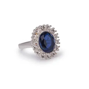 Lady Diana Sapphire and Crystal Stone Ring