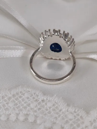 Lady Diana Sapphire and Crystal Stone Ring