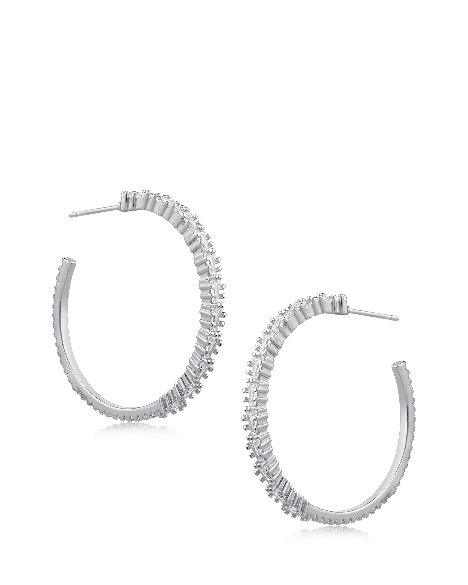 Large Baguette Hoop Earrings