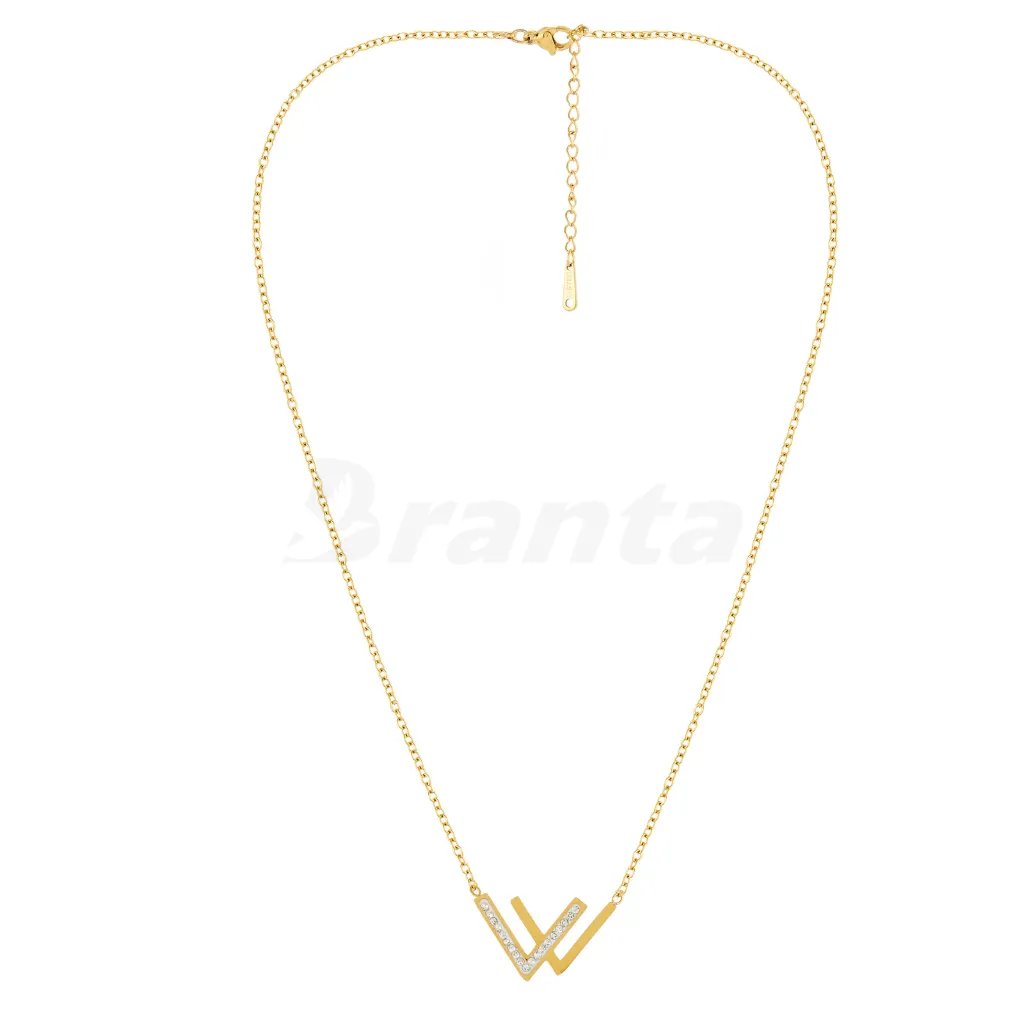 Letter W Party Diamond Pendant Necklace