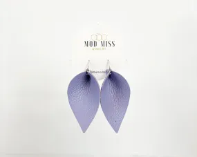 Lilac Leather Petal Earrings