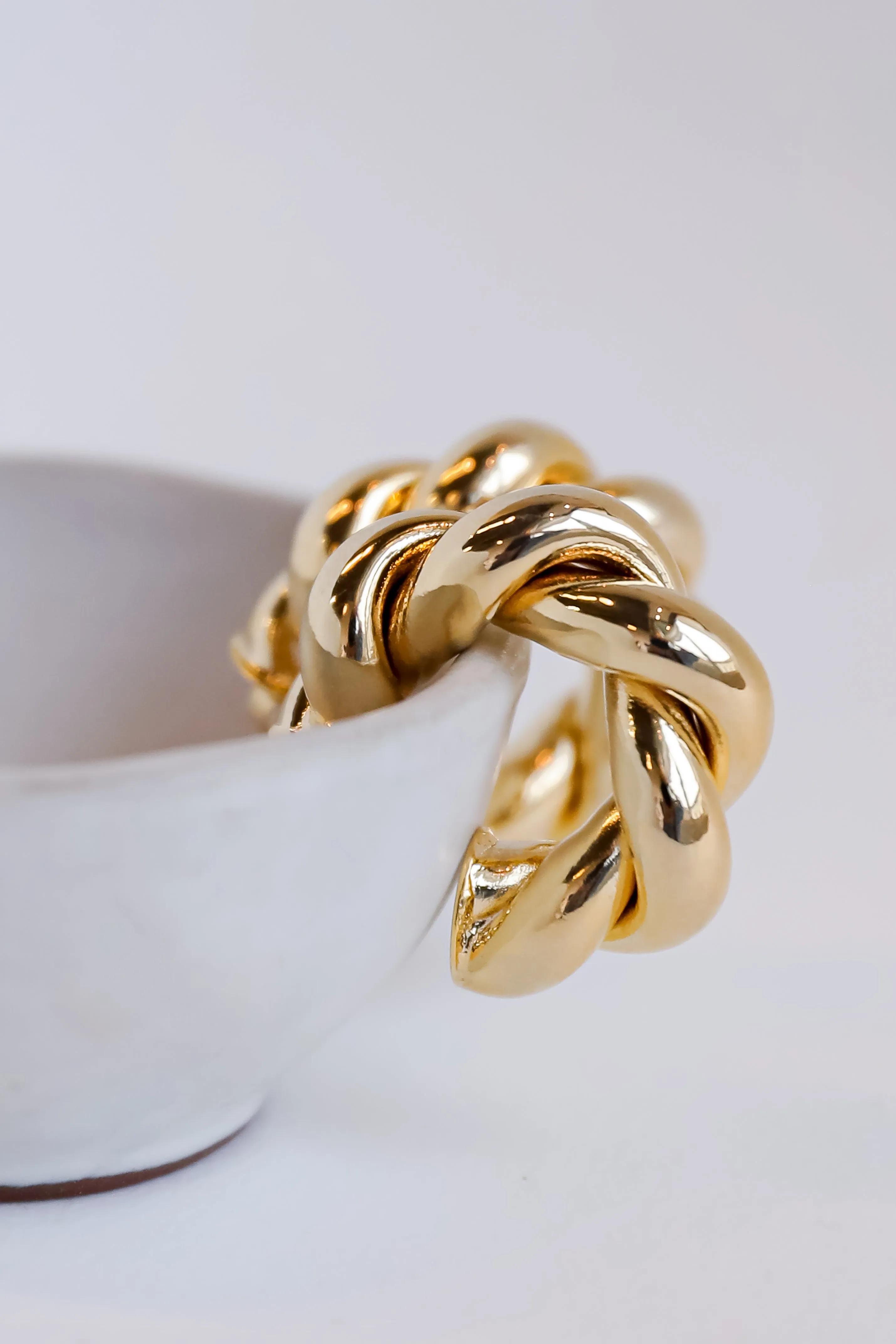 Lilly Gold Twisted Hoop Earrings