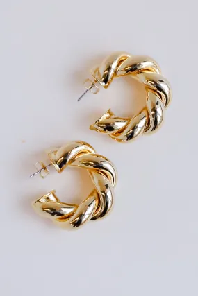 Lilly Gold Twisted Hoop Earrings