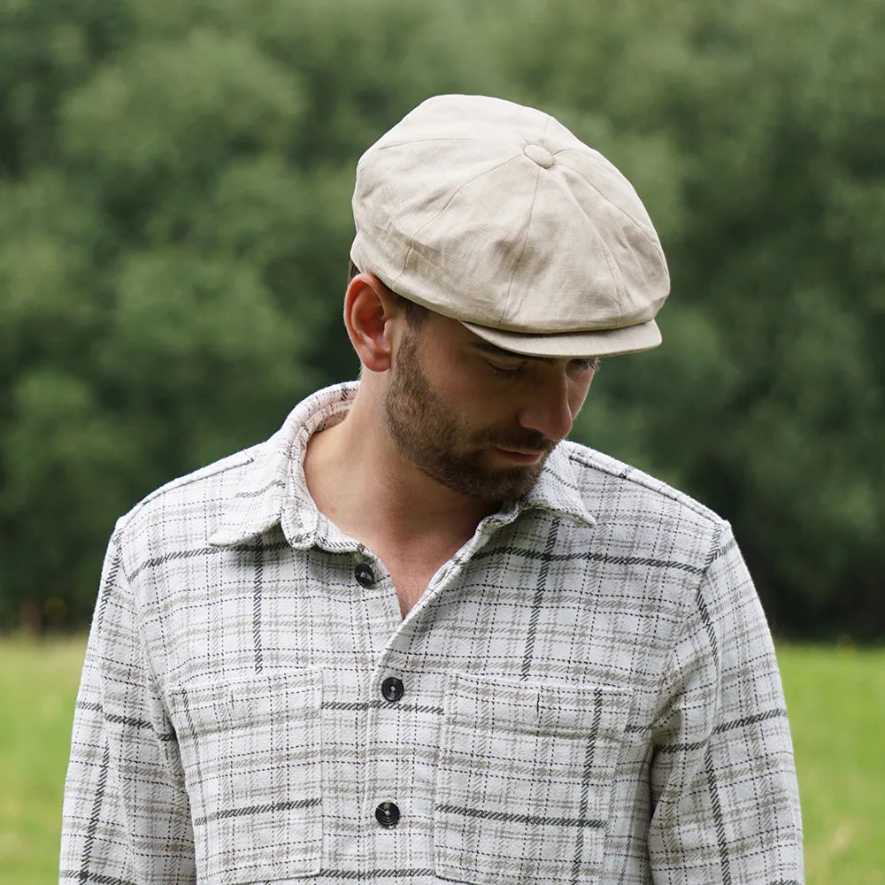 Linen Newsboy Cap Natural Wholesale Pack