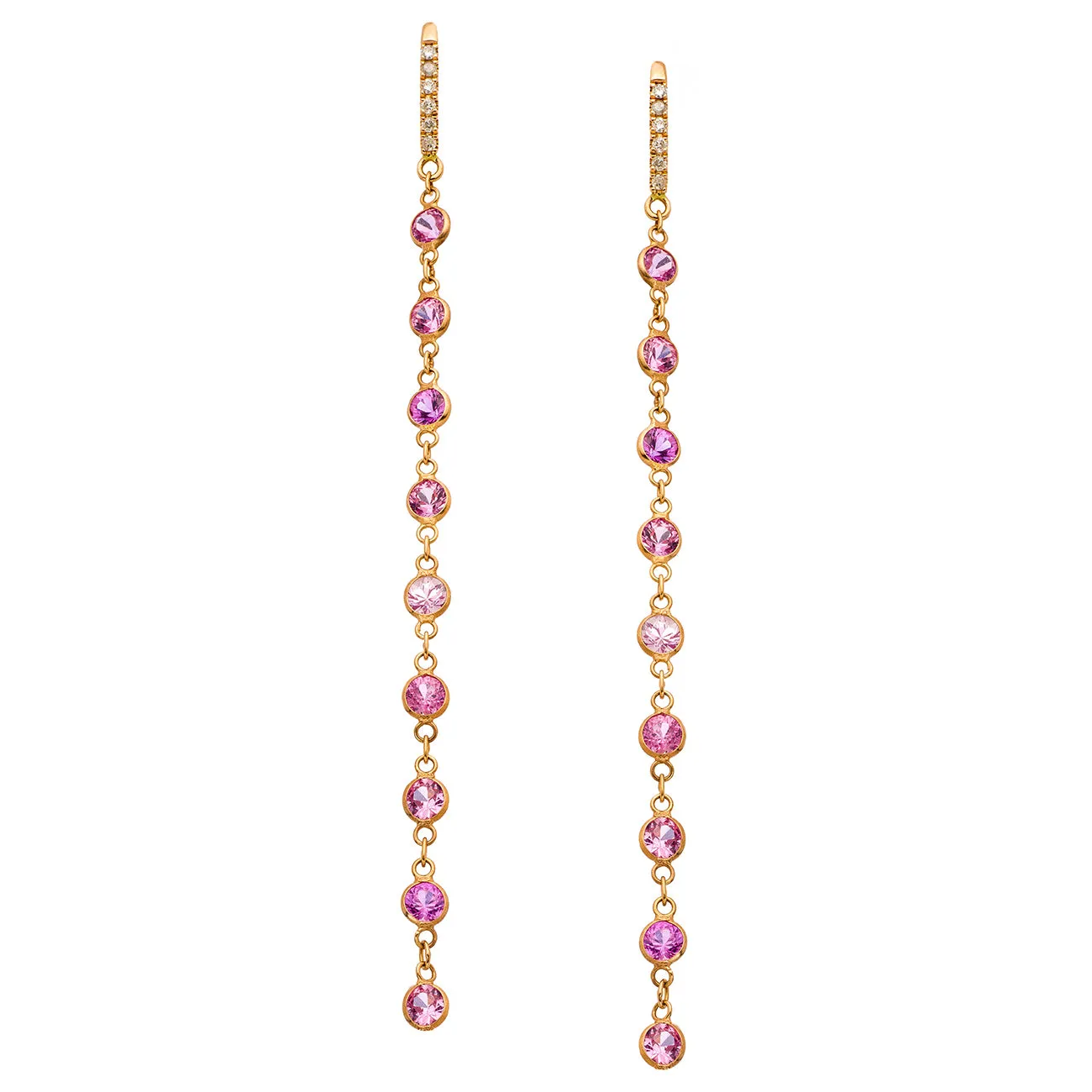 Lola Earrings Rose Gold Pink Sapphire