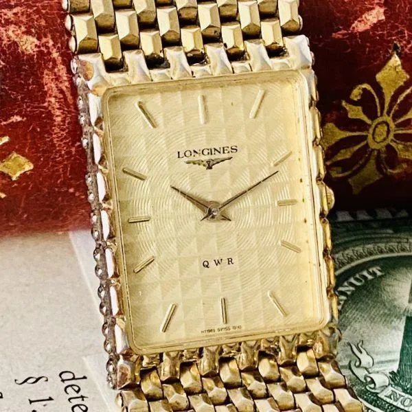 Longines Quartz Watch Men Women Vintage Bracelet Cocktail Watch Crystal Rare