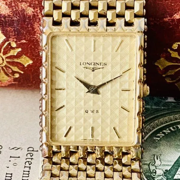 Longines Quartz Watch Men Women Vintage Bracelet Cocktail Watch Crystal Rare