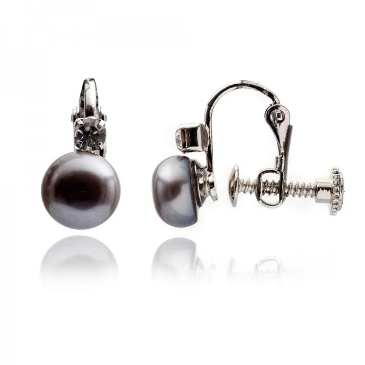 Lovett & Co Vintage Style Screw Back Silver Pearl Studs