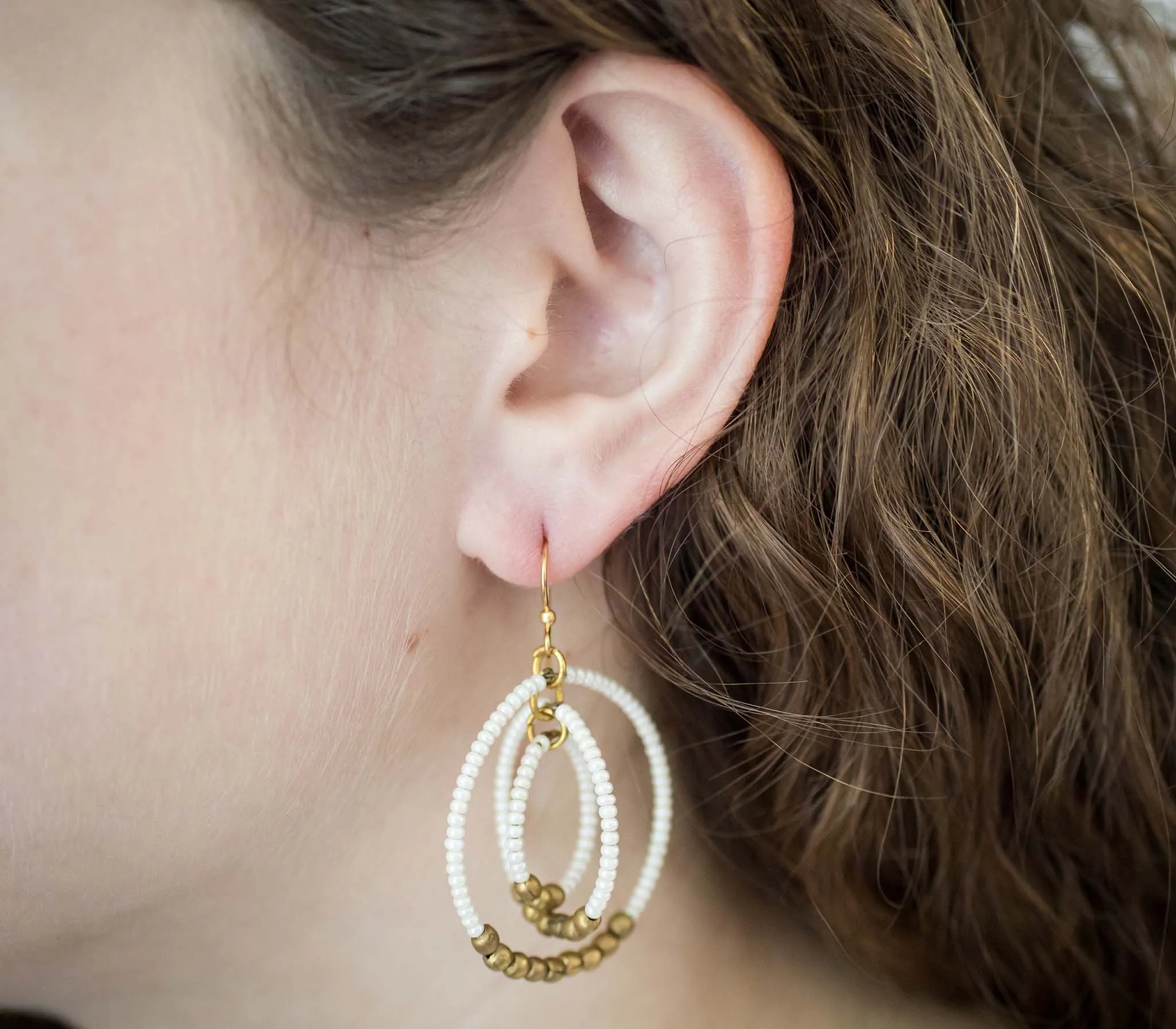 <br> Gyroscope Earring <br> Cream