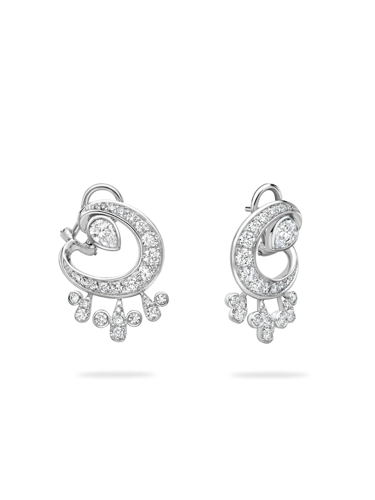 Lucky Platinum Diamond Horseshoe Splash Earrings