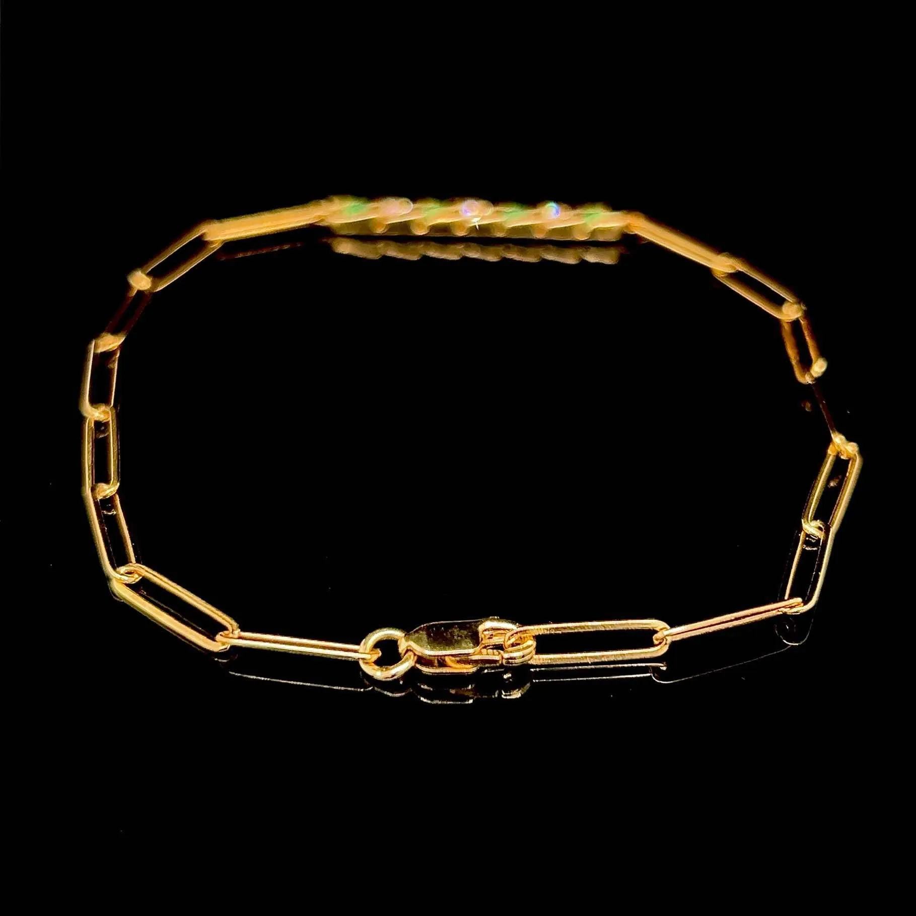 #LVNA2024 | Golden Esmeralda Flat Cubic-Link Green Emerald Genstones Diamond Bracelet 14kt