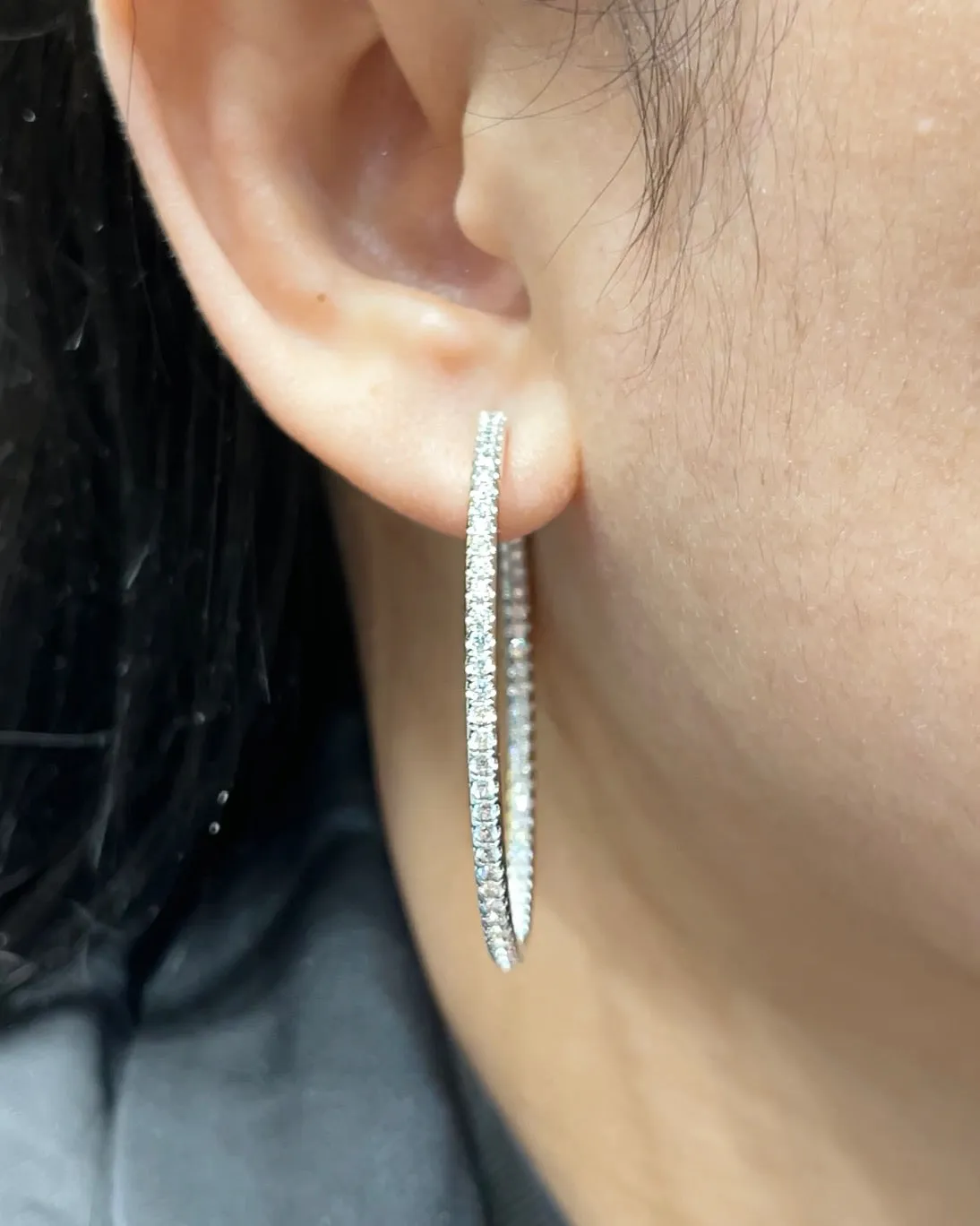 #LVNA2024 |  Large In & Out Paved Hoop Diamond Earrings 14kt