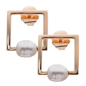 Majorca Pearl Square Stud Earrings