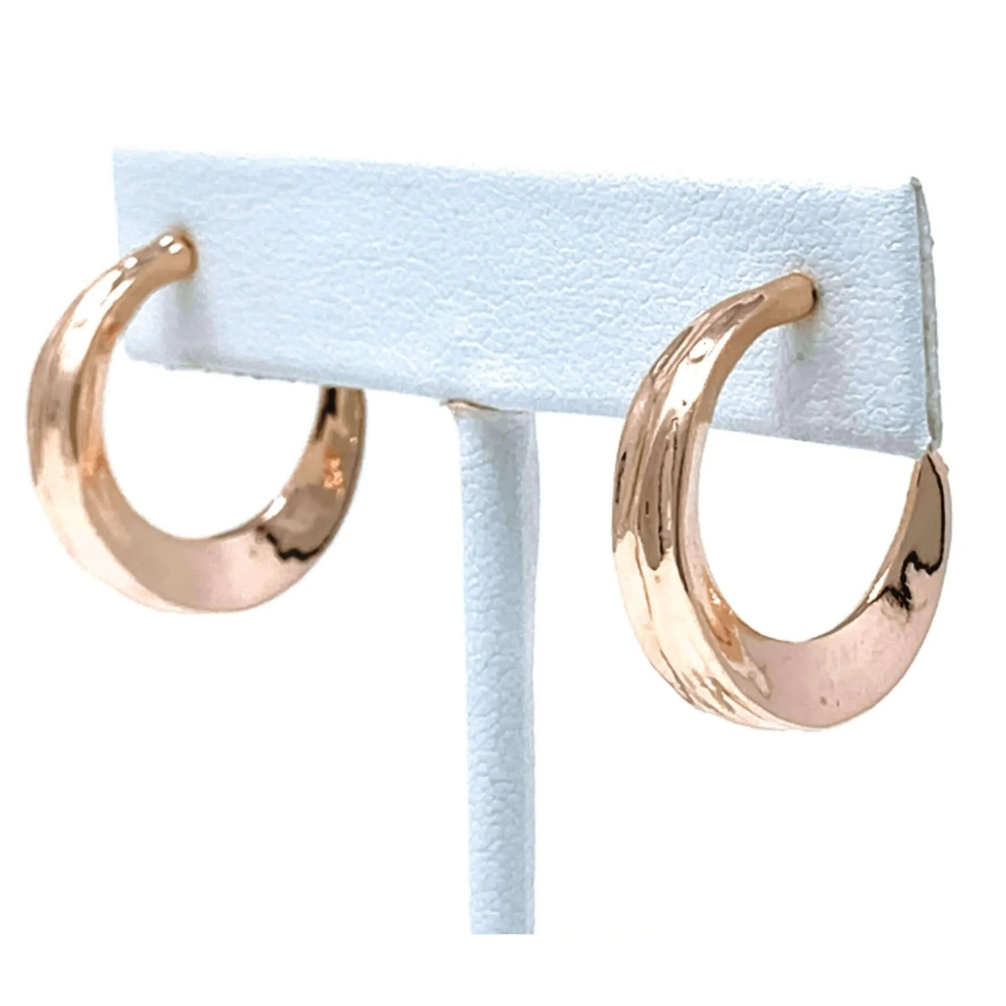 Medium Rose Gold Stud Hoop Earrings