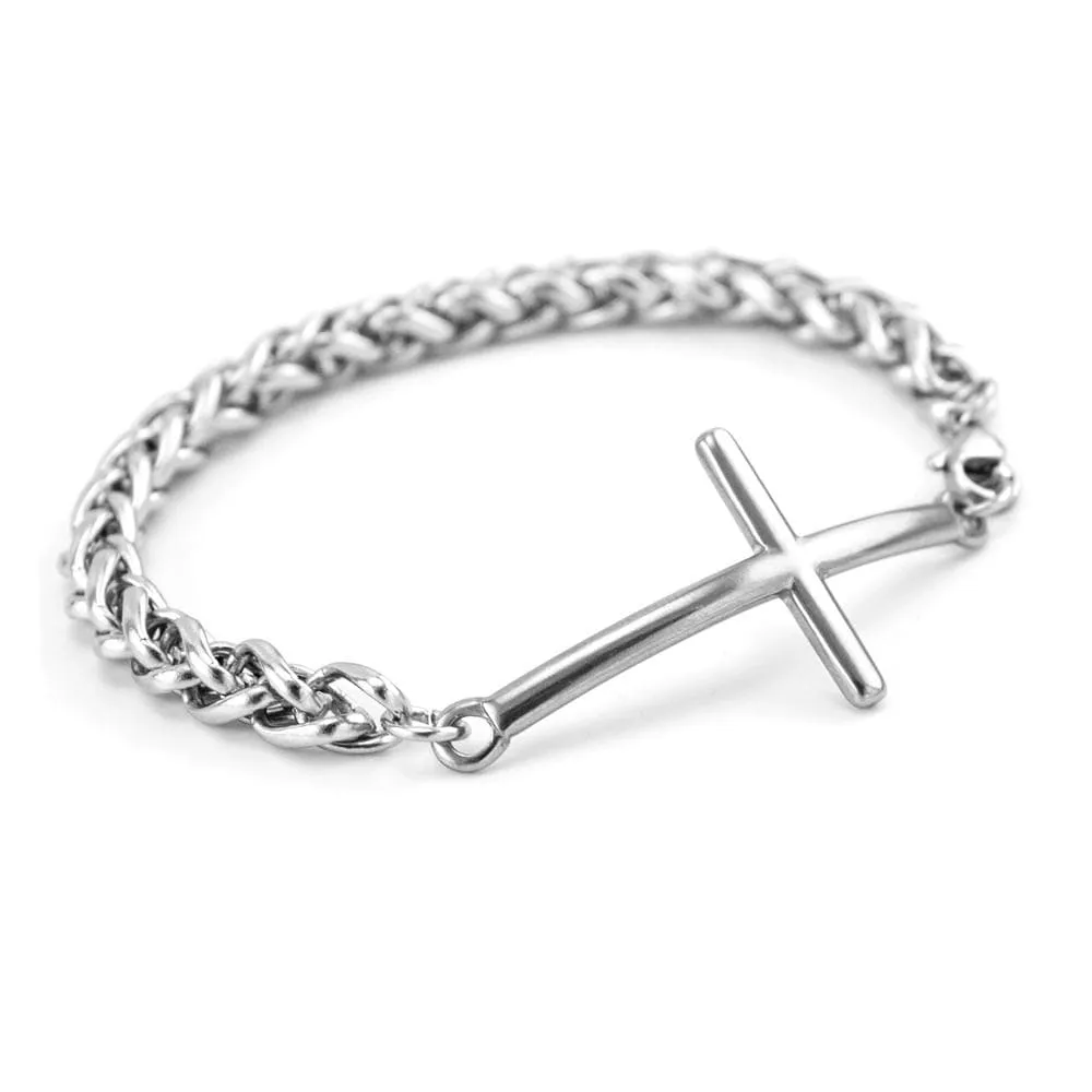 Men's Cross Bracelet <br> Latin Steel Cross