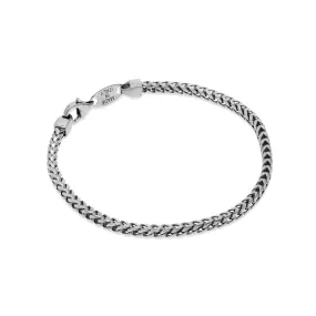 Mens Rhodium Fish Bone Bracelet