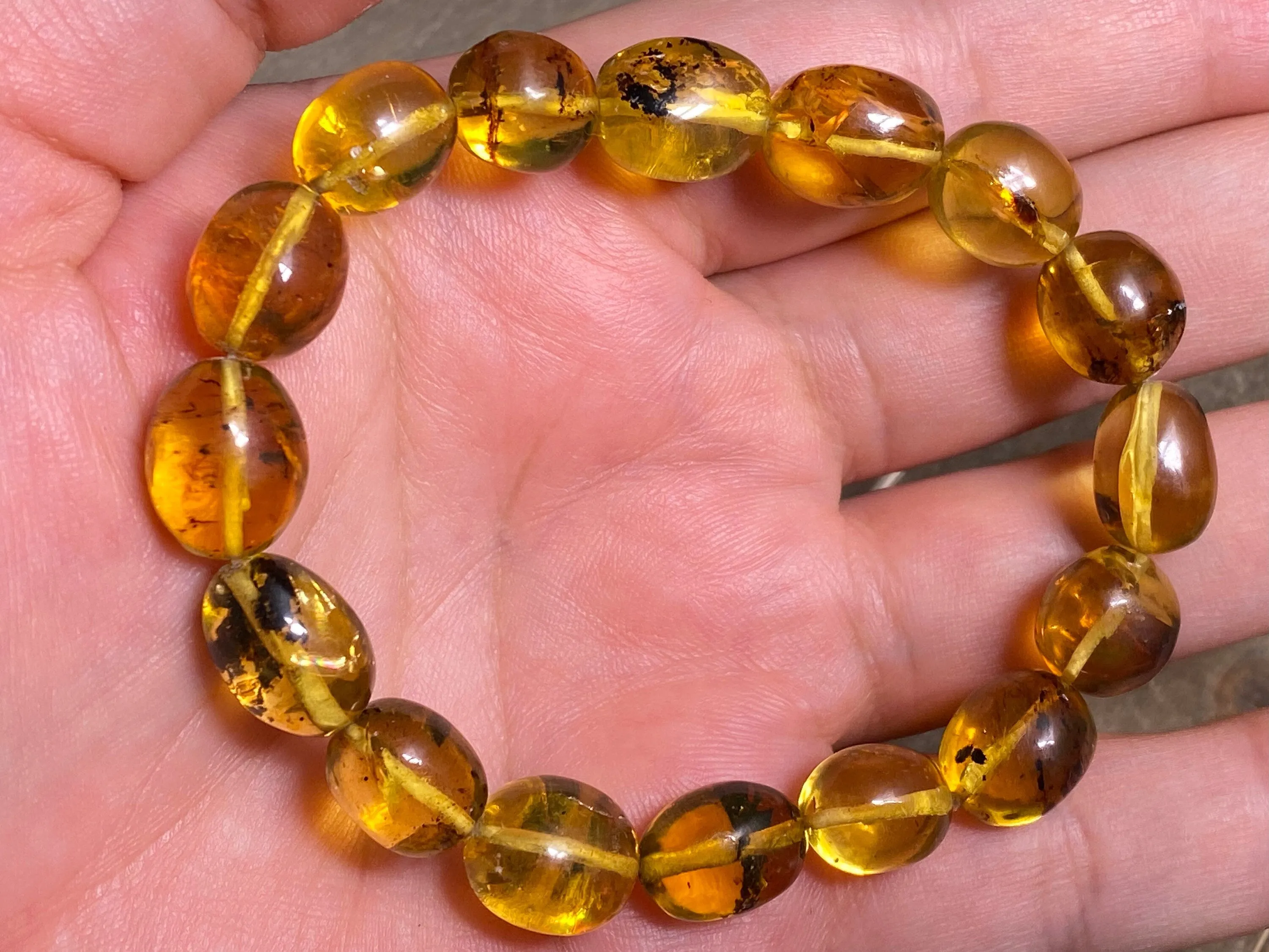 Mexican AMBER Crystal Bracelet - Beaded Bracelet, Handmade Jewelry, Healing Crystals and Stones, 48278