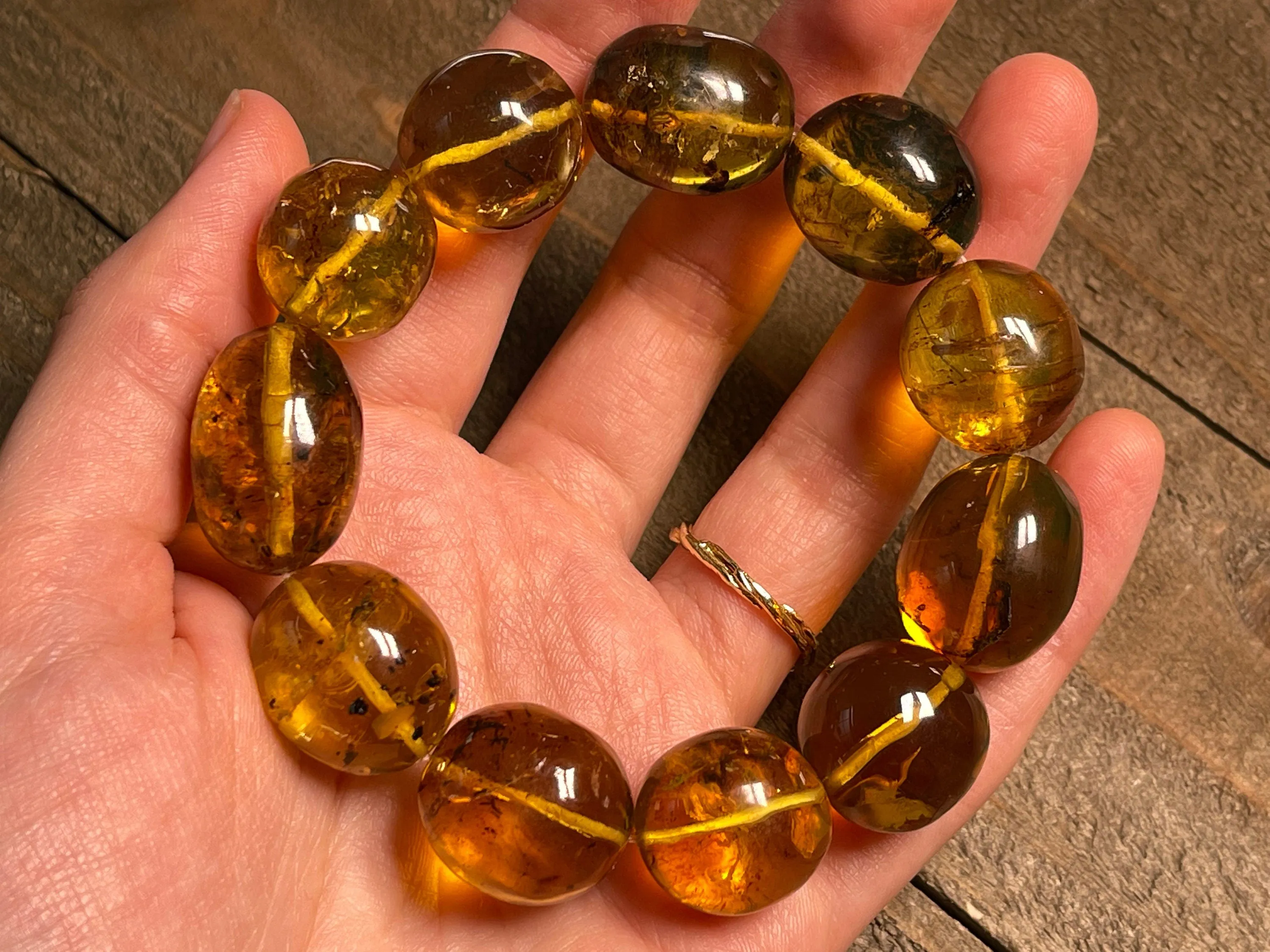 Mexican AMBER Crystal Bracelet - Beaded Bracelet, Handmade Jewelry, Healing Crystals and Stones, 48392