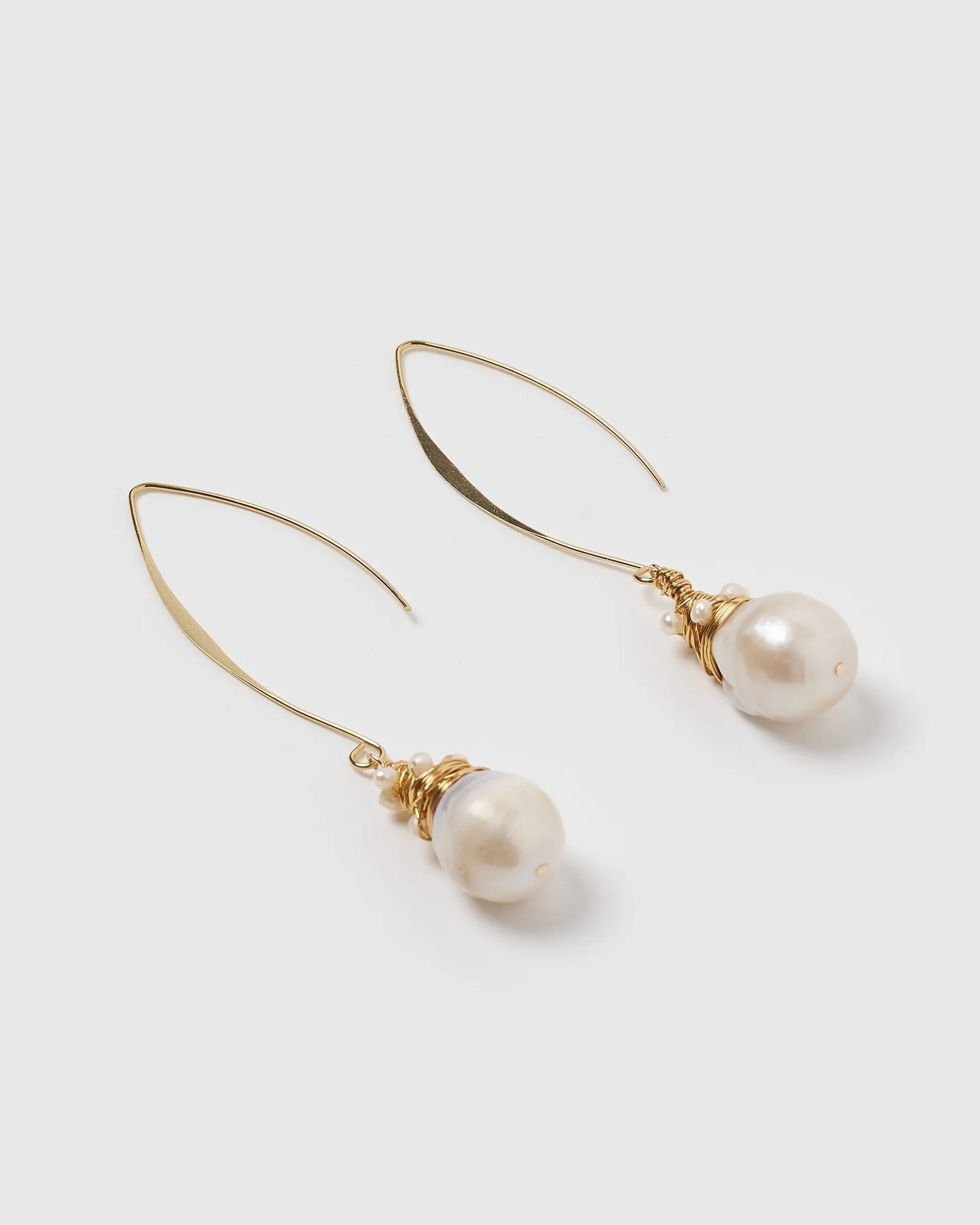 Miz Casa & Co Kelsey Drop Earrings Freshwater Pearl