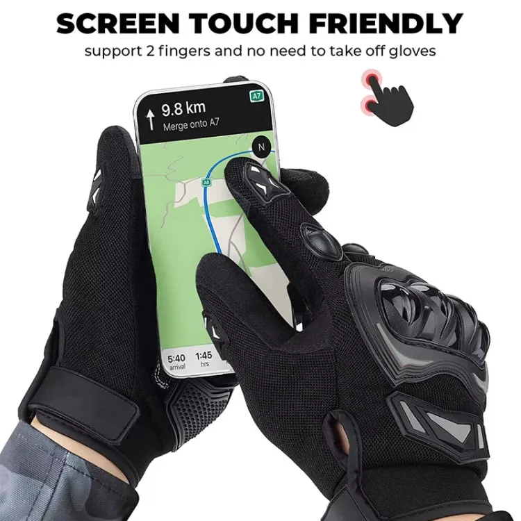 Motorcycle Outdoor Riding Non-slip Touch Screen Sun Protection Gloves, Size: L(Black)