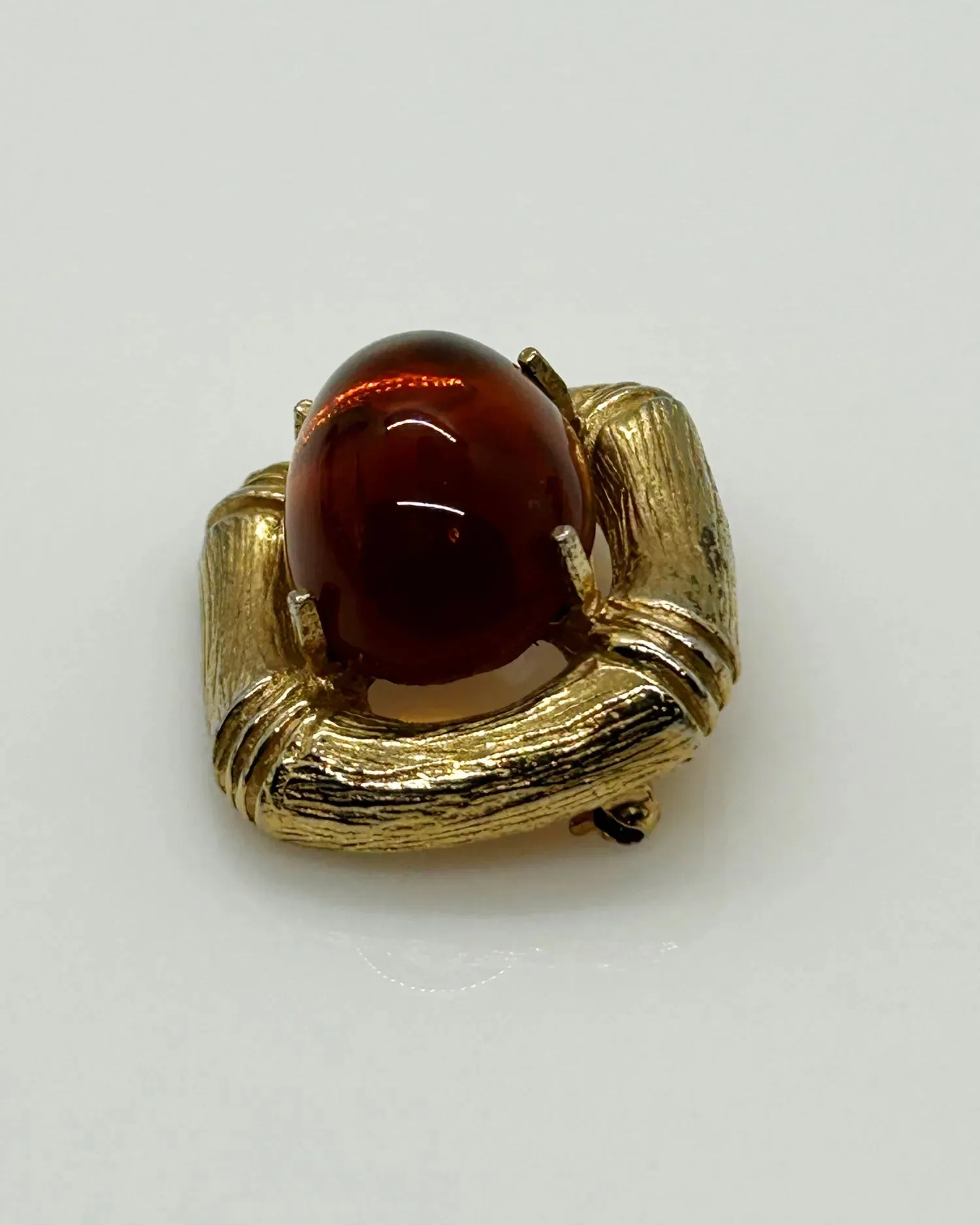 Mouth-Watering Amber Glass Vintage  Les Bernard Brooch