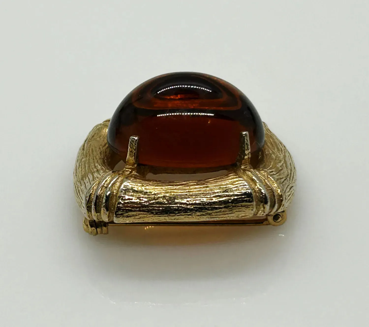 Mouth-Watering Amber Glass Vintage  Les Bernard Brooch