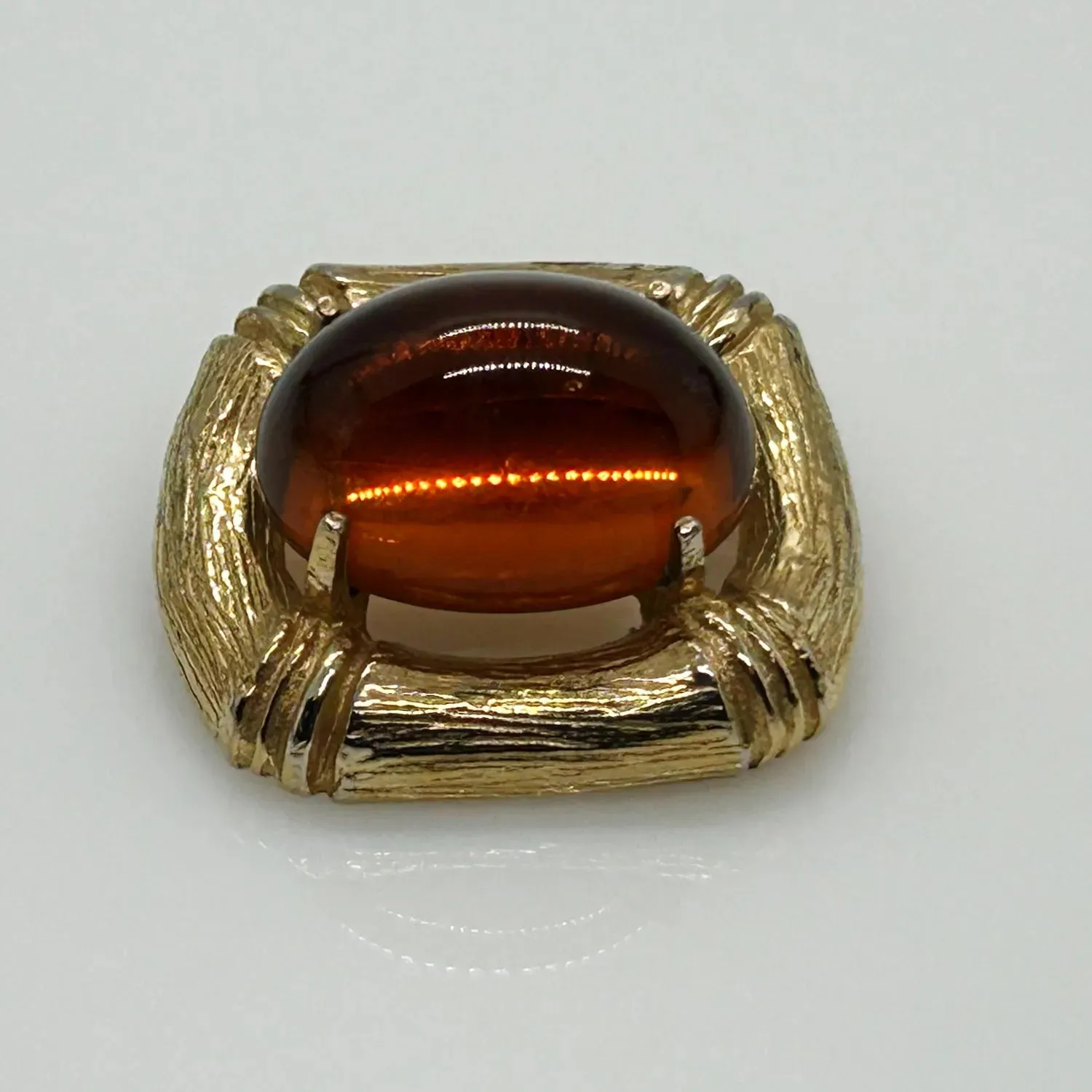 Mouth-Watering Amber Glass Vintage  Les Bernard Brooch