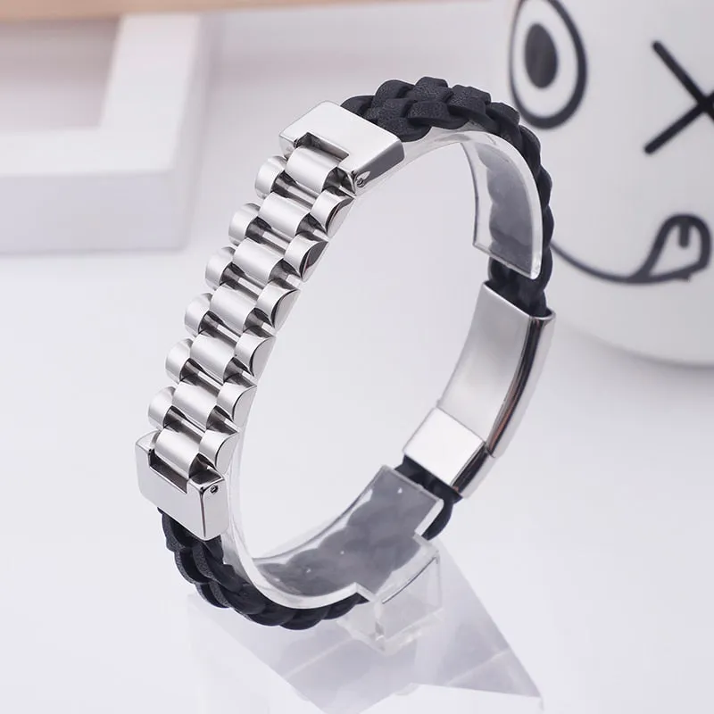 Multi-Color Stainless Steel Box Chain Link Bracelet