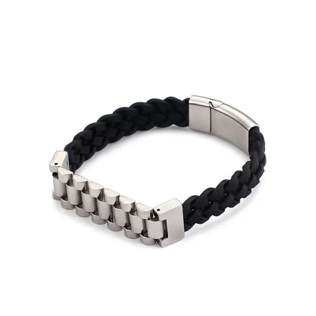 Multi-Color Stainless Steel Box Chain Link Bracelet