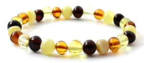 Multicolor Baltic Amber Stretch Bracelet