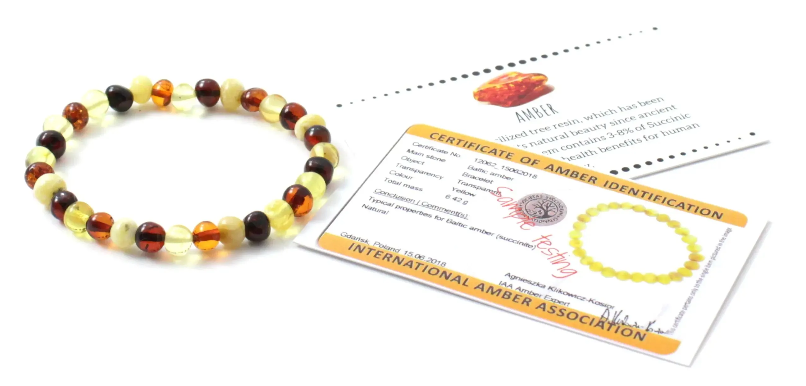 Multicolor Baltic Amber Stretch Bracelet