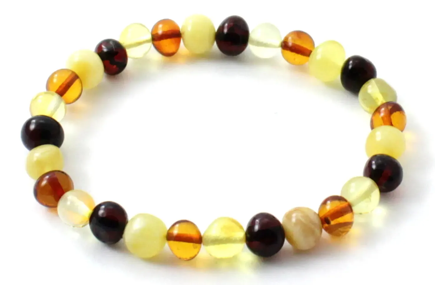 Multicolor Baltic Amber Stretch Bracelet