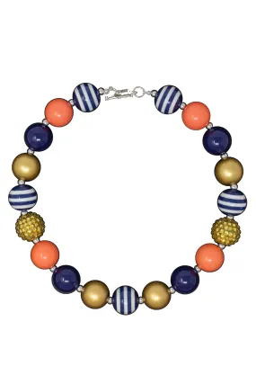 Navy & Gold Bubblegum Necklace