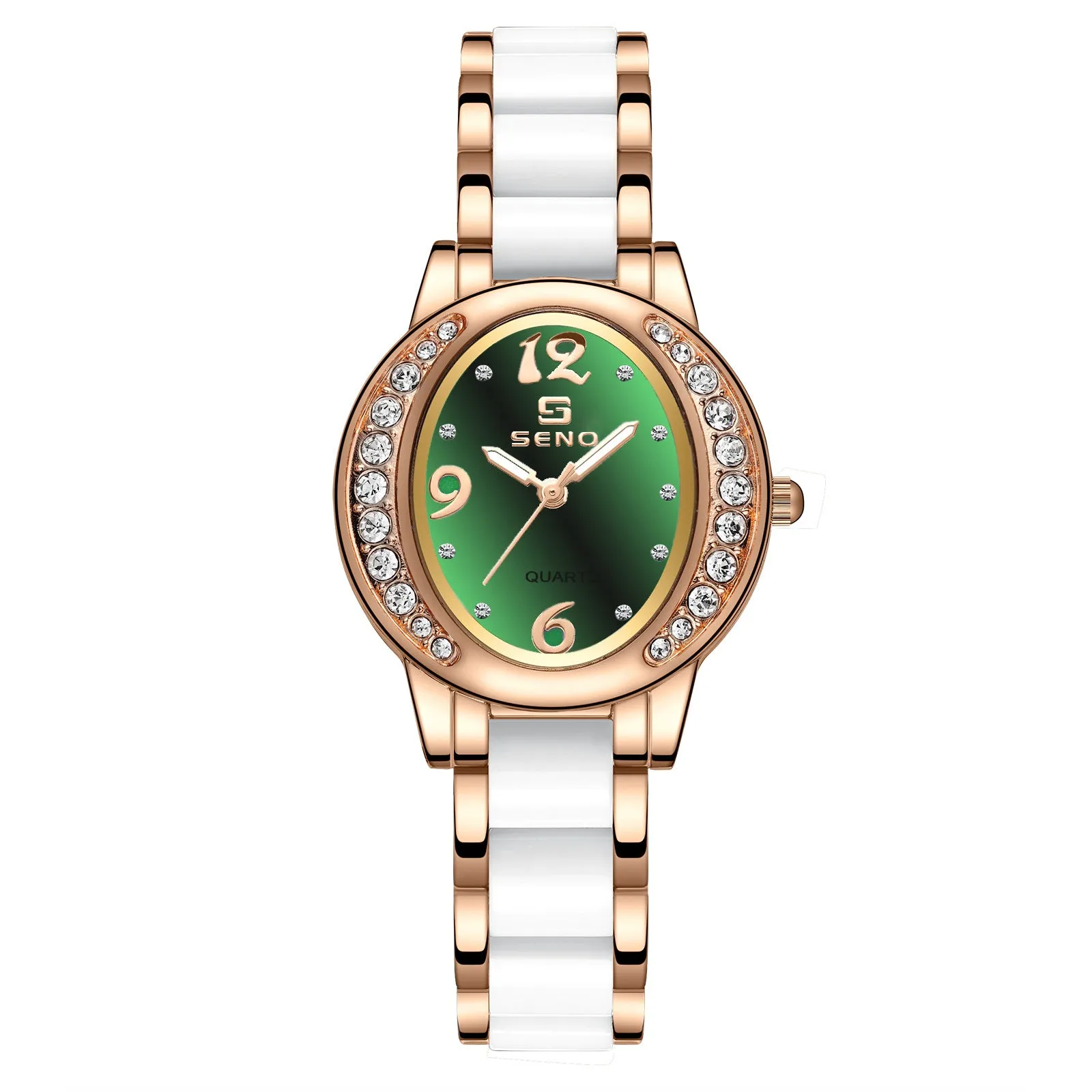 New Dignified Generous Style Fashion Oval Watch Female Temperament Trend Women's Watch with Diamonds