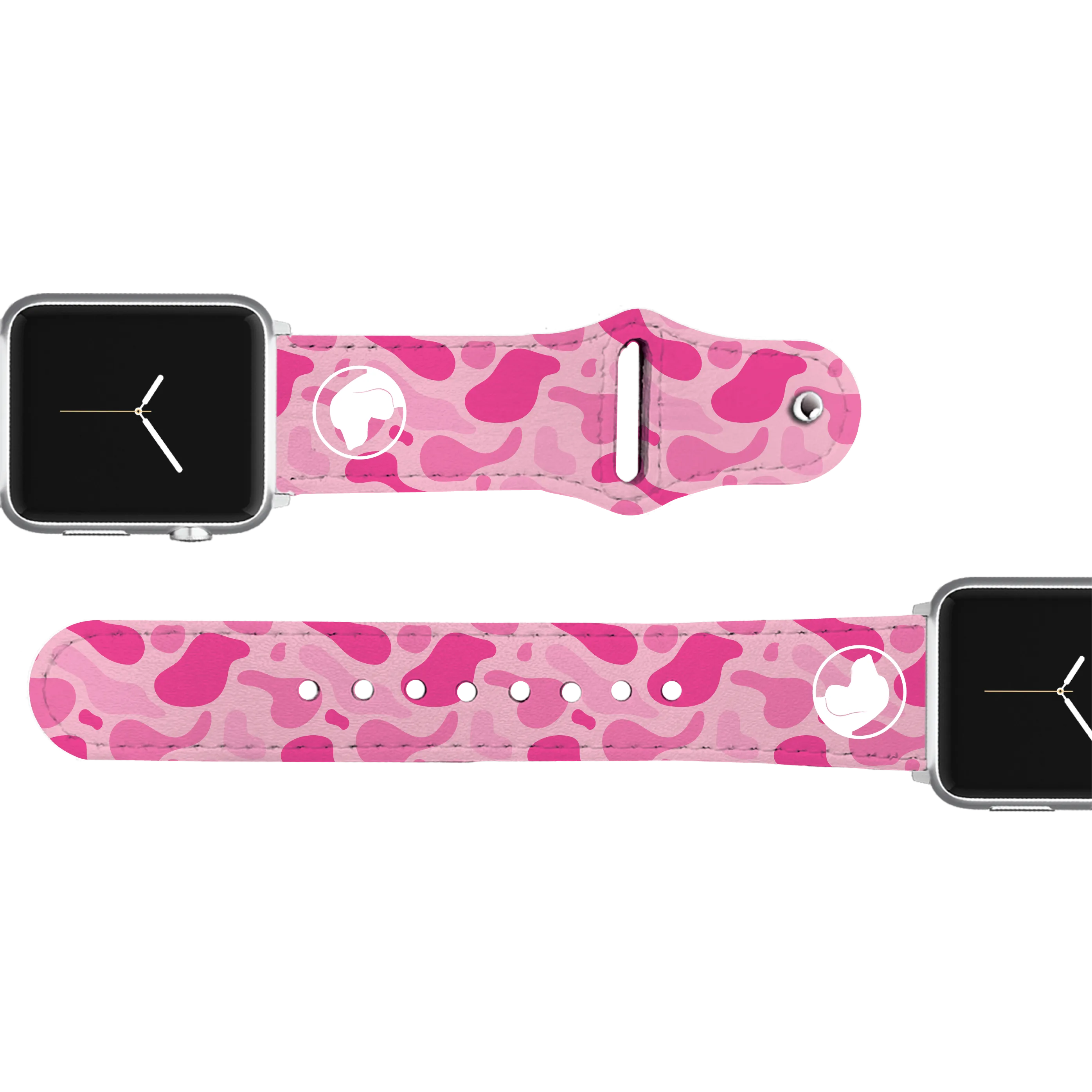 Old School PINK Camo Leather (Apple) Watch Band